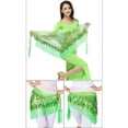 thumbnail image 2 of Women Belly Dance Hip Scarf with Tassels Sequins,Triangle Coins Mesh Wrap Skirt Music Festival Cocktail Prom Clothing, 2 of 2