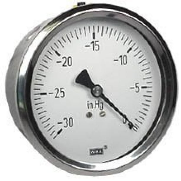 WIKA 9767002 Liquid Filled Vacuum Gauge, 21/2 Inch Dial 030 IN Hg