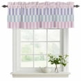 thumbnail image 2 of Colorful Stripe Valances for Windows, Decorative Rod Pocket Window Valance Curtains, Modern Pink Purple Blue Vertical Striped Short Curtain Drapes for Kitchen/Living Room, 2 Panels, 42" W x 12" L, 2 of 8