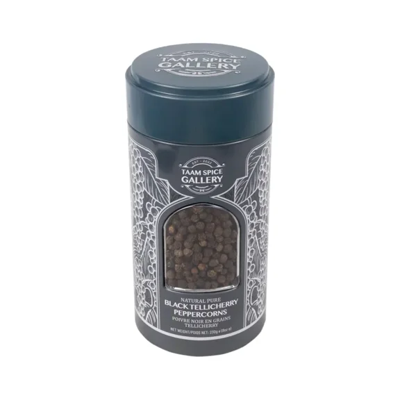 TAAM SPICE GALLERY Premium Organic Telicherry Black Peppercorns 230g