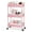 Pink, variant on KK KINGRACK Rolling Cart, 3-Tier Metal Utility Cart with 4 Wheels, 2 Brakes, White