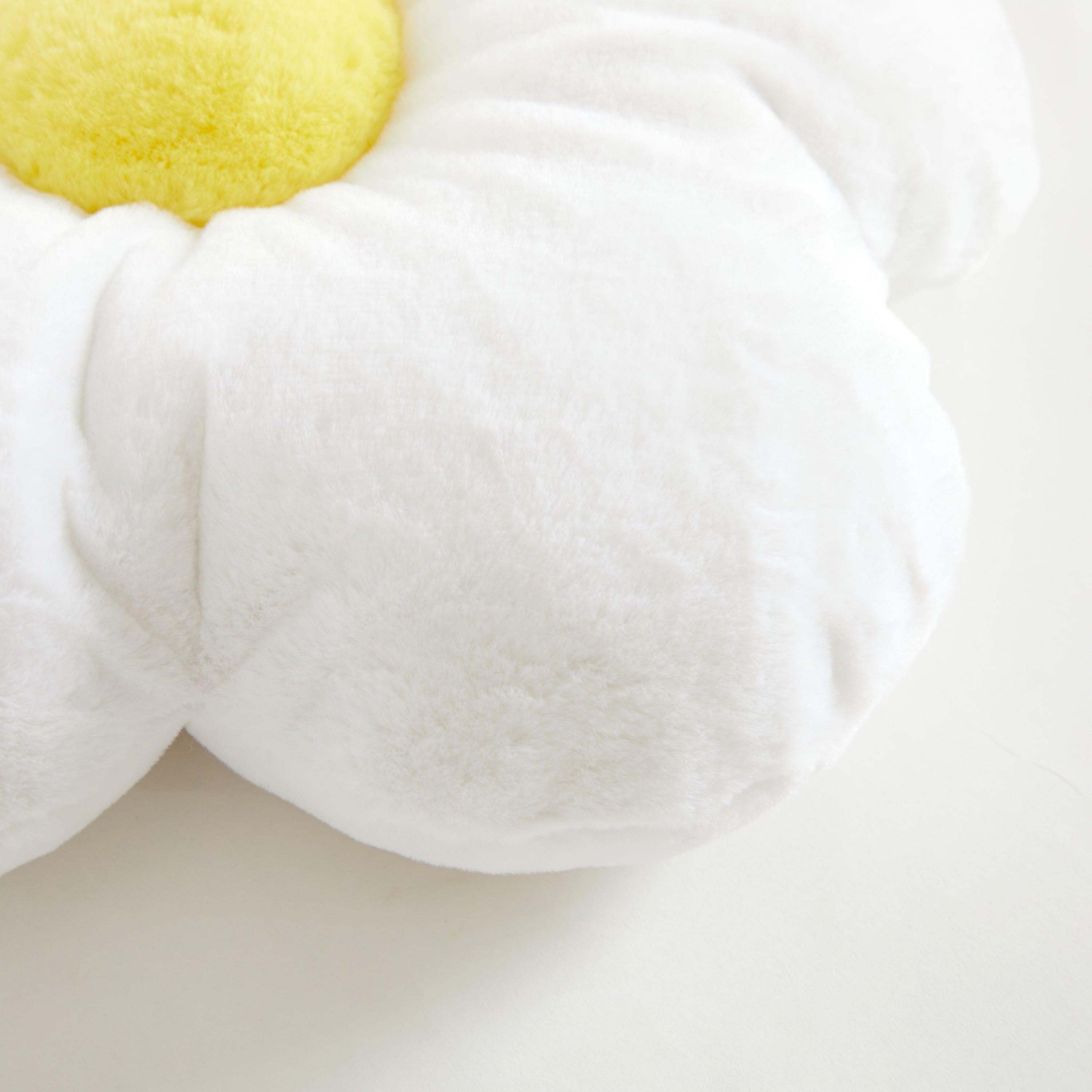 (2 pack) Your Zone Faux Fur Flower Decorative Pillow for Kids, White Daisy, Spot Clean, 16 in