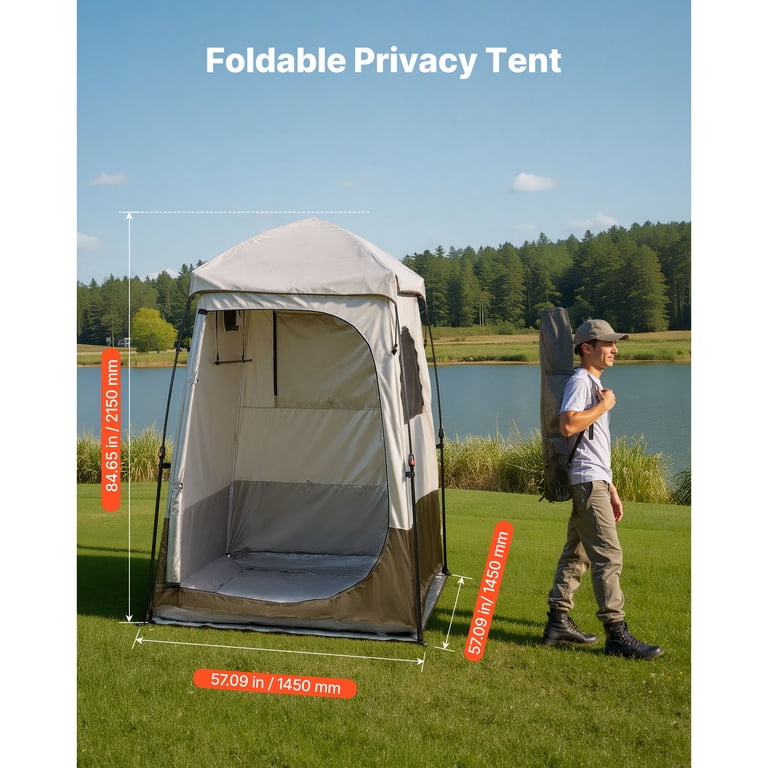 KFFKFF Portable Camping Shower Tent, Single Room, Foldable Privacy