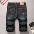 thumbnail image 3 of Pantalones vaqueros cortos para hombre, talla grande, medio oversize, pantalones cortos de mezclilla para hombre, bermudas largas, diseñador azul, lujo, oferta, moda coreana popular, 3 of 5