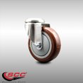 thumbnail image 2 of 4 Inch 316SS Maroon Polyurethane Wheel Swivel Bolt Hole Caster Service Caster, 2 of 2
