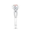 thumbnail image 4 of Rosec Jewels IGI Certified Lab Grown 1 Carat Pink Diamond Heart Engagement Ring with Halo - Pink White Diamond Crossover Ring - with Jewelry Box, 925 Sterling Silver, US 4.00, 4 of 9