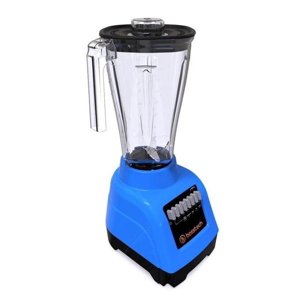 Licuadora Bosstech 750 watts 10 velocidades con Vaso de plastico de 2 lts Azul