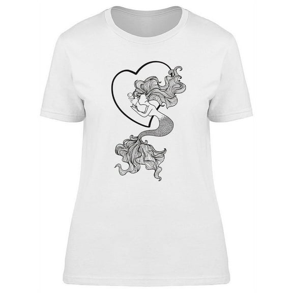 Mermaid Giving A Kiss T-Shirt Women -Image by Shutterstock, Female 3X-Large