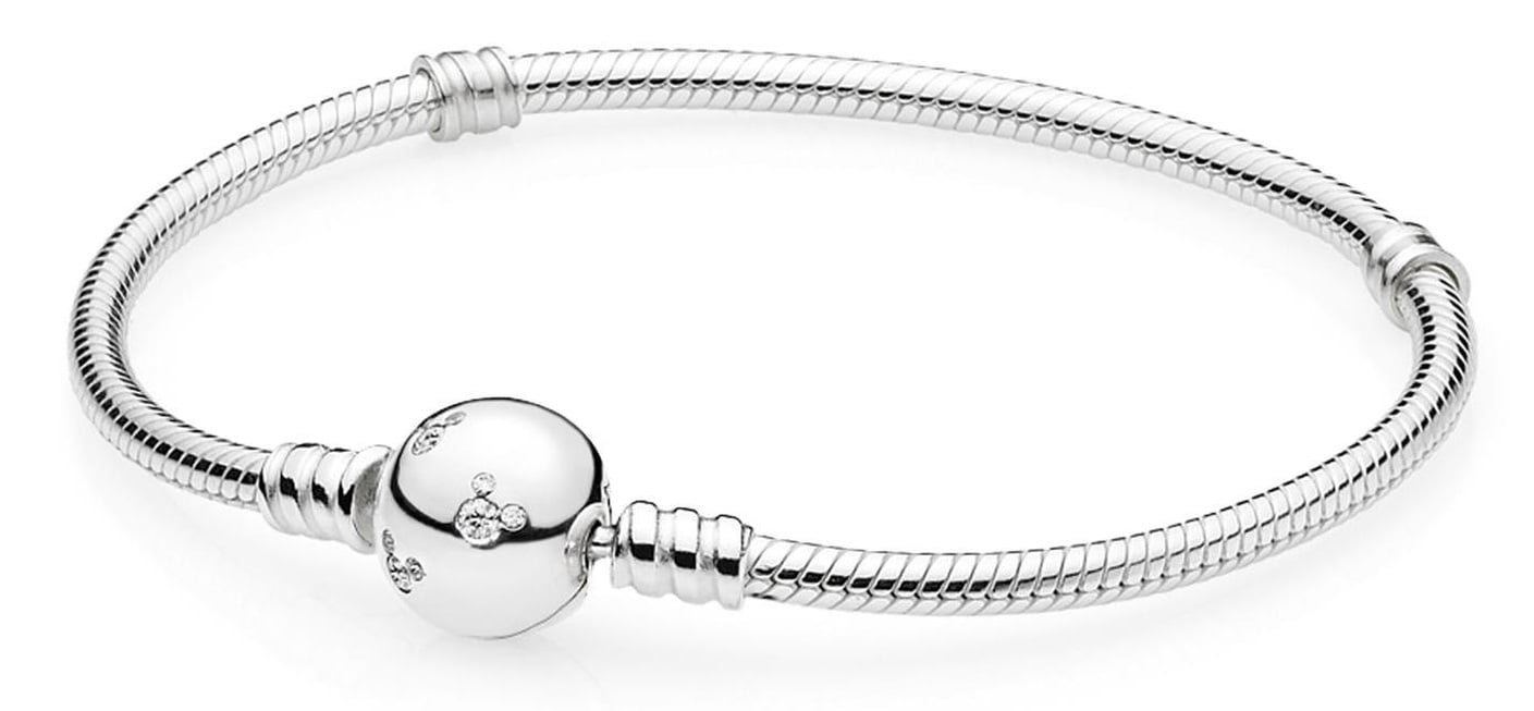 Disney sterling silver Mickey bracelet w/clear CZ Bracelet 16 cm ...
