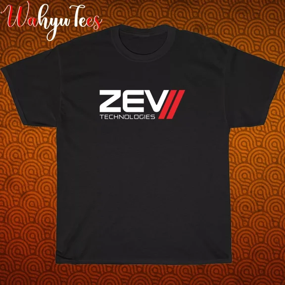 New Zev Technologies Logo Black/Grey/Navy/White Size S-5XL Unisex T-Shirt