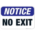 thumbnail image 1 of No Exit Sign, OSHA Sign, 12x18 Aluminum, 1 of 8
