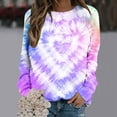 thumbnail image 2 of Besolor Women's Tie-Dye Sweatshirts Trendy Round Neck Long Sleeve Tops Casual Loose Going out Pullover Blouse, 2 of 3
