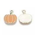 thumbnail image 2 of EOEMY Cat Flower Carrot Alloy Enamel Pendants Metal Dangle Charms Cute Hang Ornament-10Pc-Pumpkin-18.5X16X2mm, 2 of 2