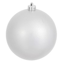 Vickerman 4.75" Silver Candy Ball Ornament, 4 per Bag