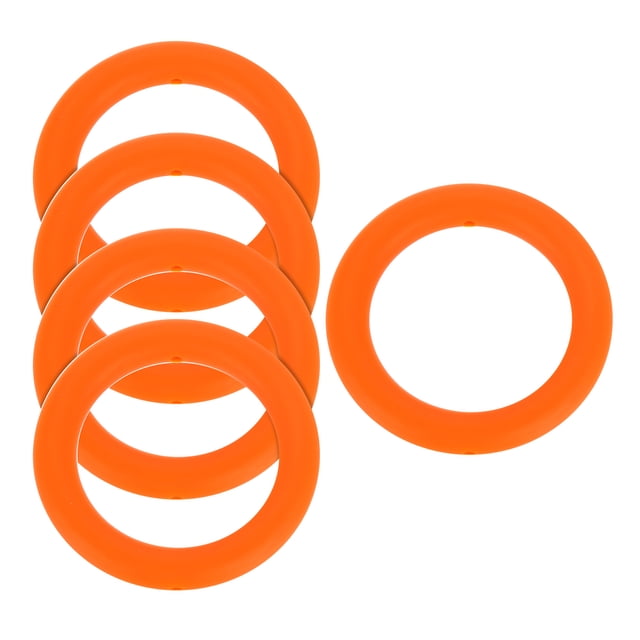 5 Pcs Silicone Bead Ring, 65mm Silicone Bead Loop with 2 Hole, Orange