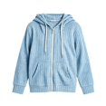 thumbnail image 4 of PureCasa Girls' Zip Up Sweaters Solid Color Loose Fit Hoodies Soft Comfy Long Sleeve Knit Sweater Hoodie With Pockets, 4 of 5