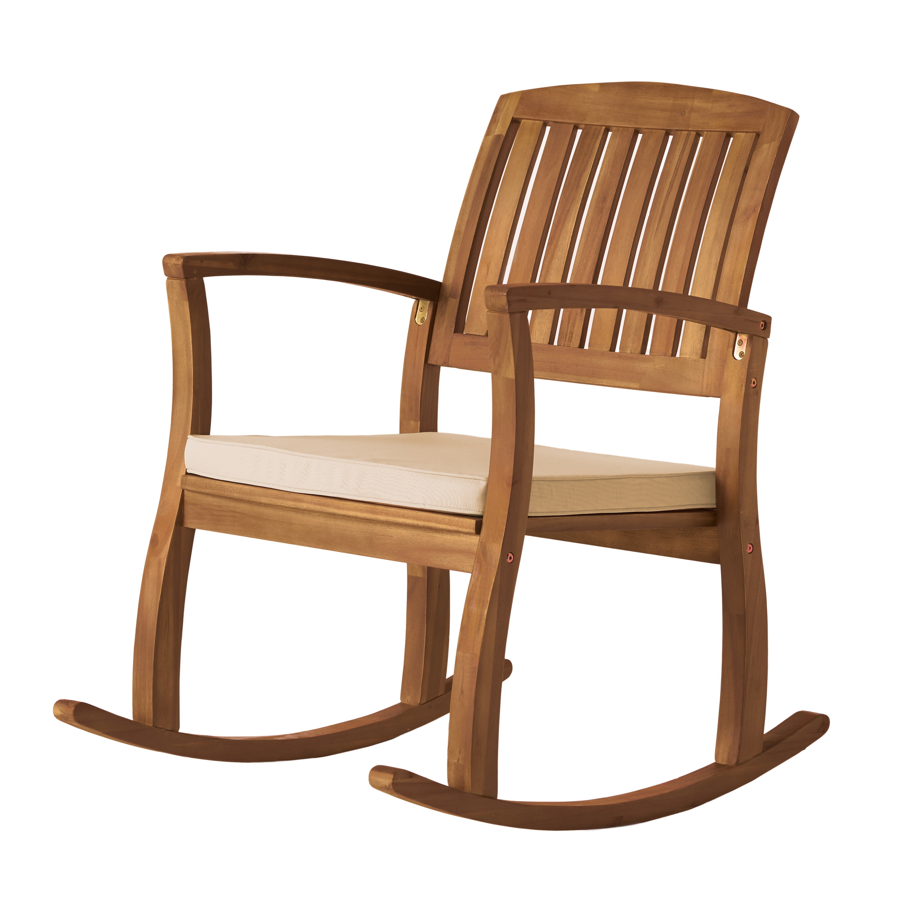 Dewitt Outdoor Acacia Rocking Chair with Cushion, Set of 2 Dewitt Outdoor Acacia Rocking Chair with Cushion, Set of 2