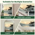thumbnail image 6 of Peel and Stick Wallpaper Canvas Intricate Landscape Mechanical Birds Mountains Lake Birds Sunset Sky Modern Art Wall Mural Decor Self Adhesive and Removable 100in x 144in, 6 of 7