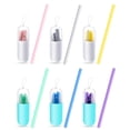 thumbnail image 2 of MYG Pailles en Silicone Réutilisables Pliables Portables pour Extérieur avec Brosse de Nettoyage, 2 of 5
