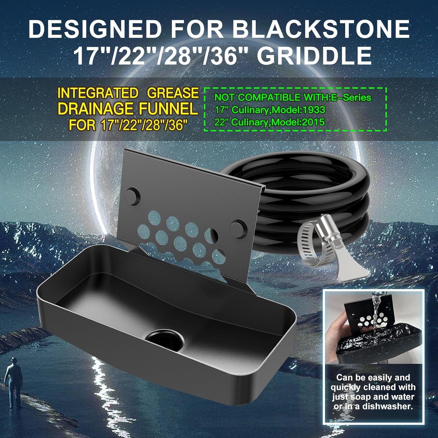 Upgraded Blackstone Grease Catcher for Blackstone,Integrated Blackstone Grease Trap with Magnetic Durable,Innovative Blackstone Griddle Accessories