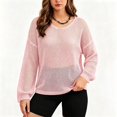 thumbnail image 6 of Qingpeng Womens Crochet Hollow Out Tops Summer Long Sleeve Cover Ups Fashion Fall Casual Outfits Streetwear for Women, 6 of 8