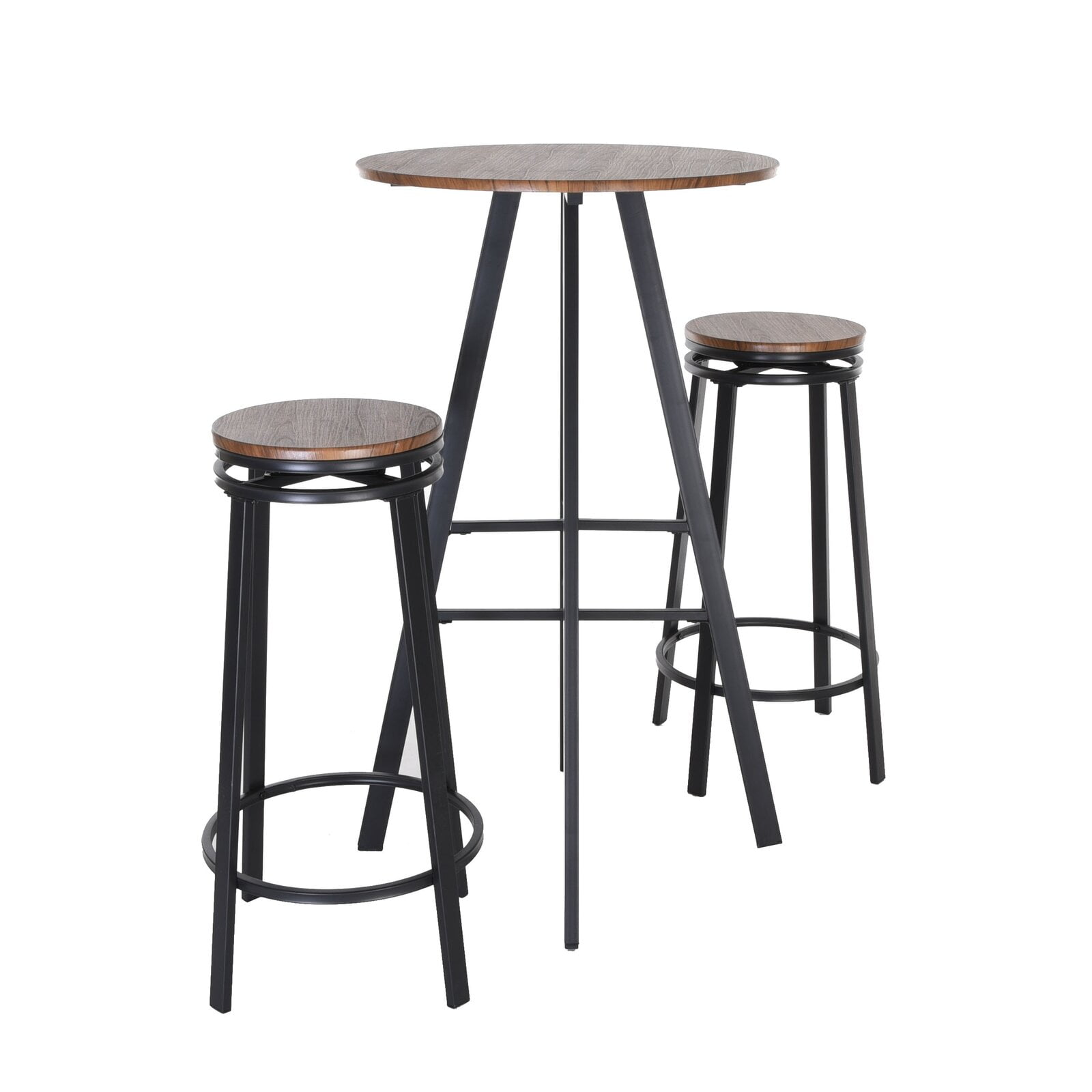 3 Piece Bar Height Breakfast Nook Dining Set, Table Top Color