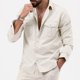 thumbnail image 1 of pstuiky Camisas casuales de manga larga para hombre, Camisa informal de moda para hombre, cuello vuelto, manga larga, transpirable, blusa salir tops l, 1 of 7