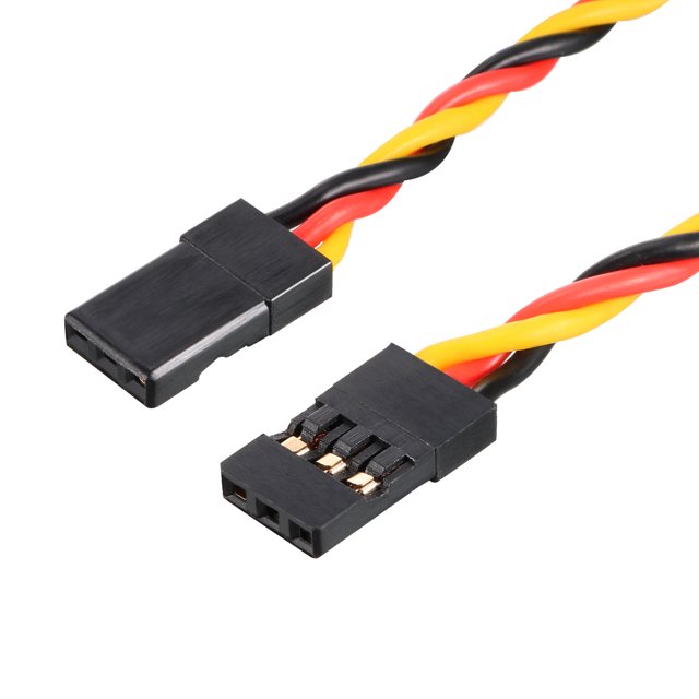 10Pcs 18.5CM Conectores de cable de extensión servo macho a macho torcido, cable de 22AWG 60 núcleos para RC Futaba JR Servo