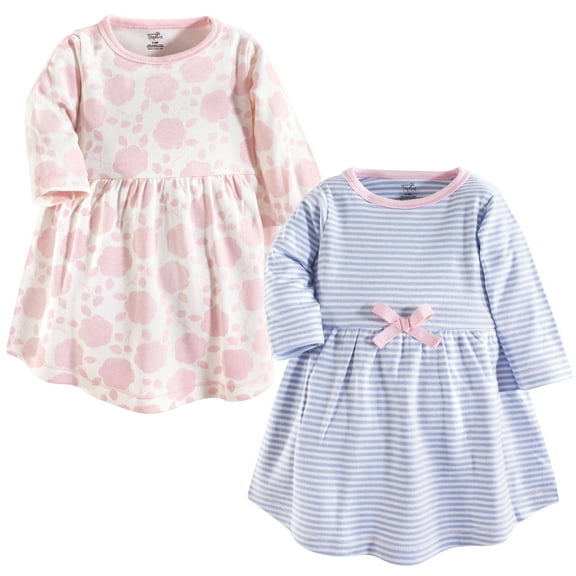 Luvable Friends Touched by Nature Long-Sleeve Dresses 2pk, Blossom Silhouette, 0-3M