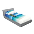 thumbnail image 2 of Ambesonne Scenery Fitted Sheet & Pillow Sham Set, Exotic Coastline, Twin, Blue White Cream, 2 of 2