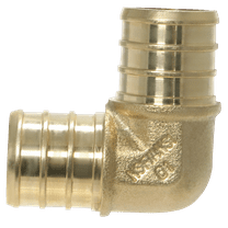 10 Pcs XFITTING Pex 3/4 Inch x 3/4 Inch Pex Elbow Brass Crimp Fitting, 23-2-2=10X