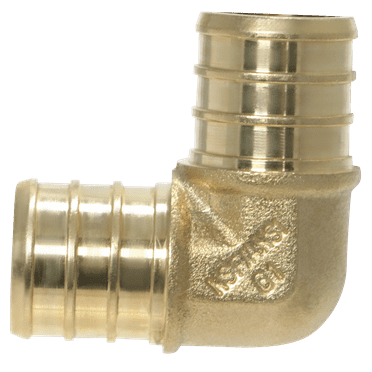 10 Pcs XFITTING Pex 3/4 Inch x 3/4 Inch Pex Elbow Brass Crimp Fitting, 23-2-2=10X