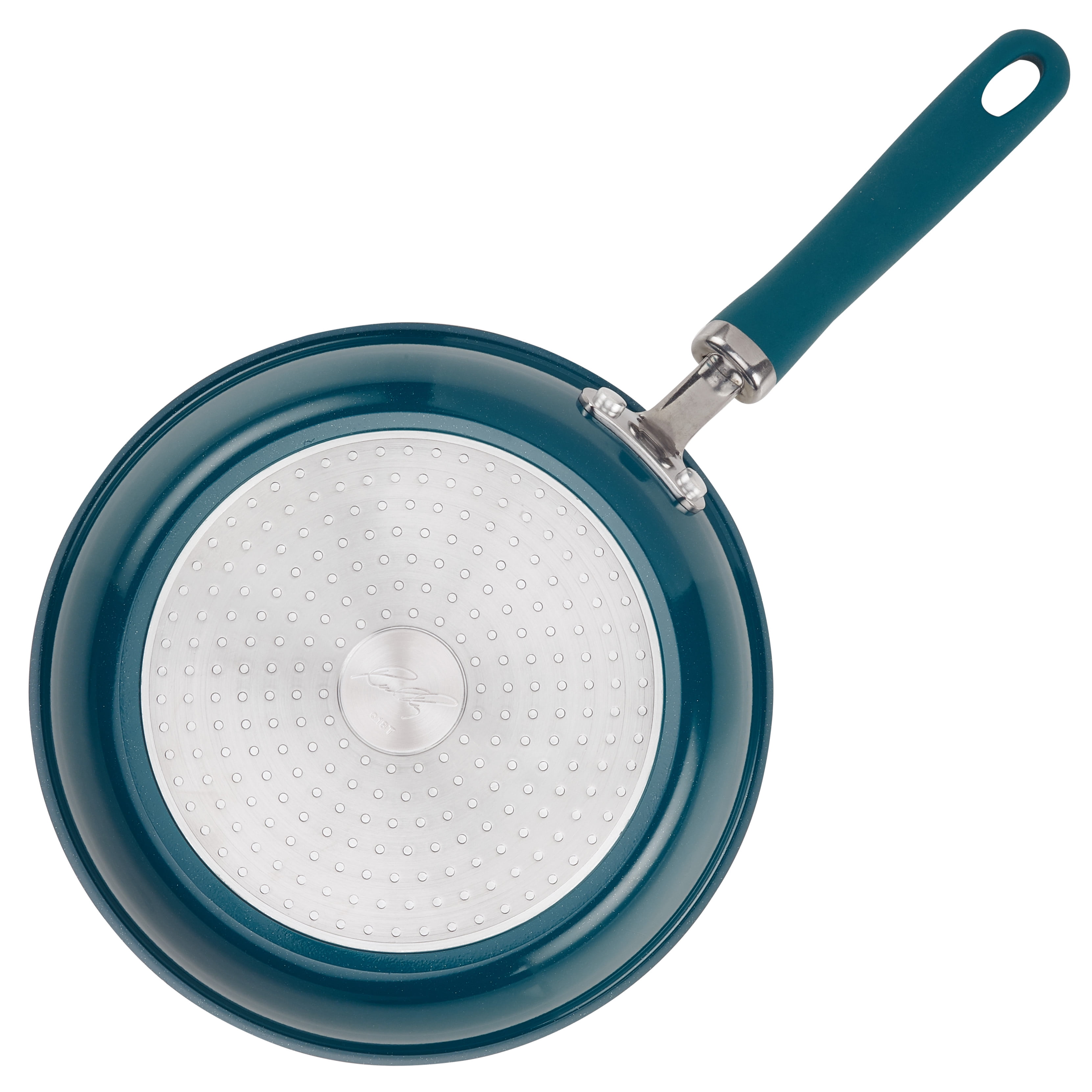 Rachael Ray 9.5" Create Delicious Aluminum Nonstick Covered Deep Frying Pan, Teal Shimmer