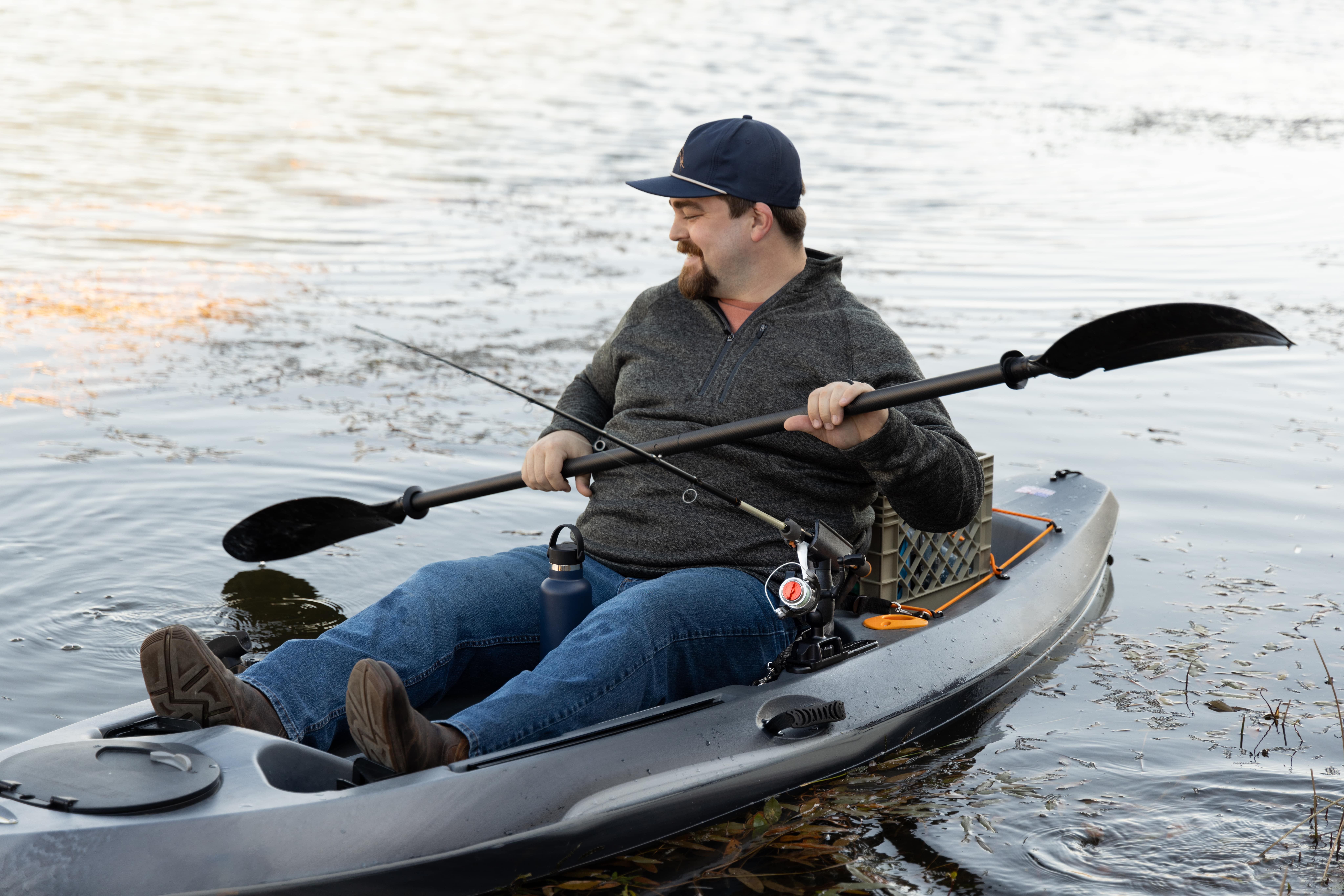 D DRIFT ALL THINGS WATER Kayak Track Mount Kit with Rod Holder and Paddle Clips, 9in Tracks, Black