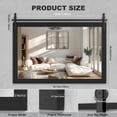thumbnail image 6 of Hasipu 55"x36" Farmhouse Bathroom Mirror - Black Rustic Wood Framed Wall Mounted Mirror, Vintage Vanity Mirror with Barn Door Style for Bathroom Living Room Decor, 6 of 7