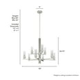 thumbnail image 6 of Hunter - Gatz 9-light Brushed Nickel, Large Chandelier, Dimmable, Modern Style, Candle Shaped, for Bedrooms, Dining, Living Rooms - 19788, 6 of 7