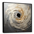 thumbnail image 2 of Designart "Mystical Spirals In Grey And Gold" Abstract Spirals Floater Framed Canvas Art Print, 2 of 5