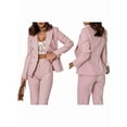 thumbnail image 3 of Women'S Two Piece Suits - Business Blazer Pants Suit Set, Professional Work Outfit for Office Light Pink XL, 3 of 7