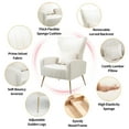 thumbnail image 2 of Newnno Mid-Century Velvet Removable Cushions Armchair with Armrest, White (Set of 2), 2 of 6