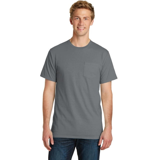 Camiseta con bolsillo te?ida en prenda Beach Wash? de Port & Company?. PC099P Puerto & Compa??a PC099P