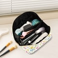 thumbnail image 2 of FORMRS Makeup Bag Travel Cosmetic Organizer for Women Fold Flat Zipper Pouch with Handle, Colorful Easter Eggs, 2 of 8
