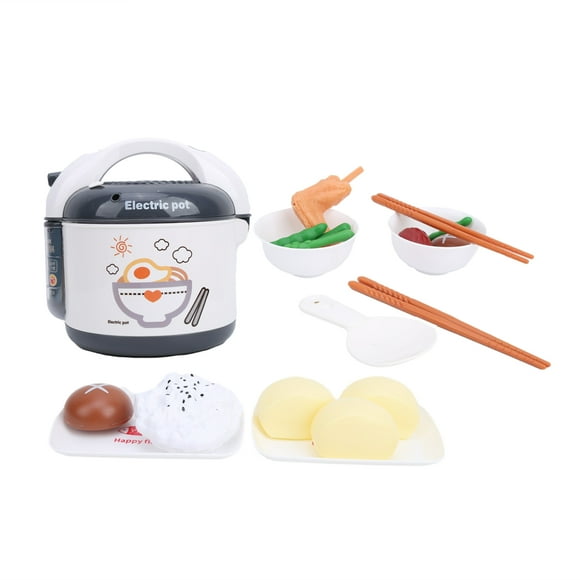 Herramientas de cocina de simulación, olla arrocera para niños, juguete con pulverizador de voz, olla arrocera, juguete para niños, olla arrocera, elegante y moderno