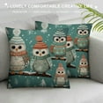 thumbnail image 3 of Nawypu  Pillow Cushion Case Cute Winter Owls Family Christmas Square Decorative Throw Pillow Covers Rustic Country Holiday Decorative Pillows for Couch for Sofa Couch, 3 of 5