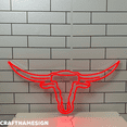 thumbnail image 2 of Craftnamesign Longhorn Bull Head Neon Sign, Bedroom Wall Decor, Western Room Wall Art, 2 of 4