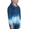 thumbnail image 5 of Naloa Blue Glitter Sparkles Teenage Zipper Hoodie, Long Sleeve Zip Up Hoodies Casual Jackets Tops for 7-12 Years-Medium, 5 of 6
