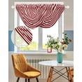 thumbnail image 3 of Waterfall Valances for Windows, Red White Kitchen Sheer Valance Curtains, Modern Abstract Waves Water Ripple Striped Rod Pocket Elegant Swag Valances for Living Room Bedroom, 47.2"x38.5", 1 Panel, 3 of 8