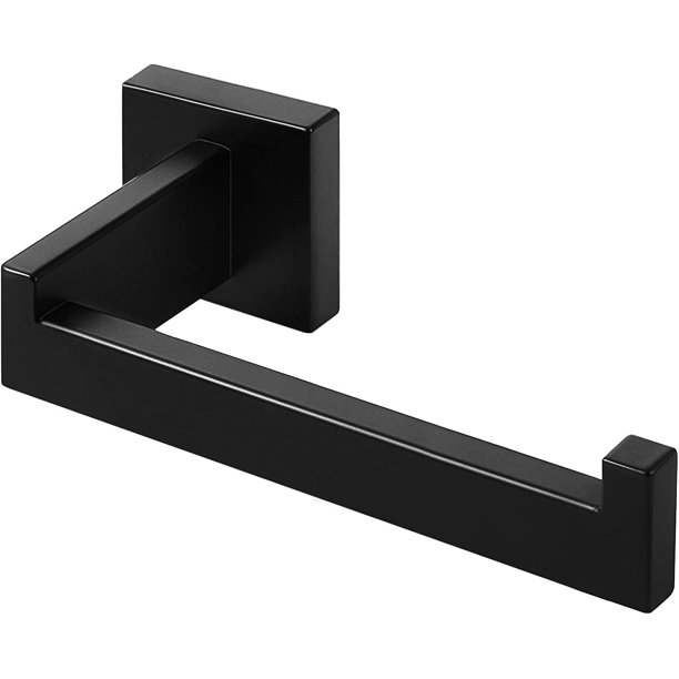 Portarrollos de papel higiénico negro mate montado en la pared Soporte de papel higiénico de acero inoxidable 304 para baño