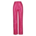 thumbnail image 4 of FAIWAD Women Sequin Pants High Elastic Waist Wide Straight Palazzo Pants for Party Clubwear, 4 of 6