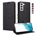 thumbnail image 1 of Premium Wallet Case for Samsung Galaxy S23 Plus with Card Slots & Kickstand, Flip Cover Black, 1 of 7