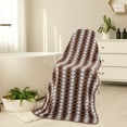 thumbnail image 3 of Blue and White Checkered Velvet Bath Towel - Large 70x140 cm Soft Absorbent Polyester Towel for Bath and Beach, 3 of 4